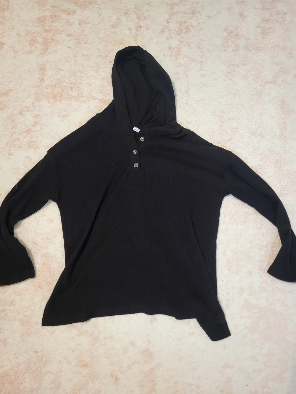 Old Navy Black Long-Sleeve Henley Sweater